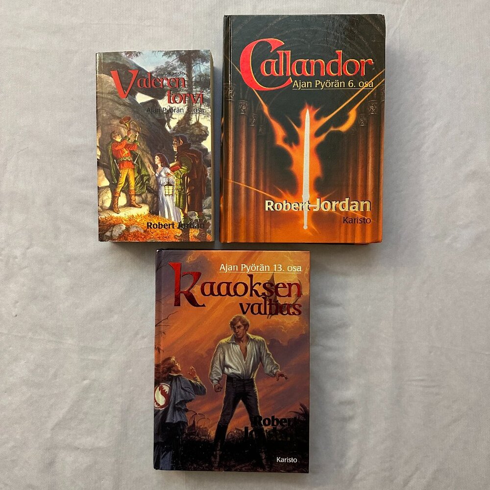 Ajan Pyörän Volumes 3, 6 & 13 by Robert Jordan /Finnish Language Wheel of Time